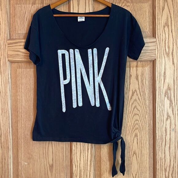 VICTORIA'S SECRET PINK Tie Front Logo Tee - Picture 2 of 9